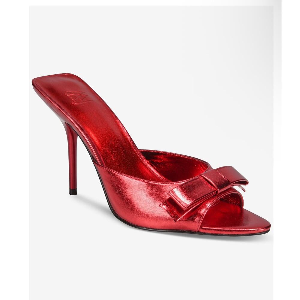 Aminah red bow heel mule Giselle $195 size 6 - Picture 4 of 6